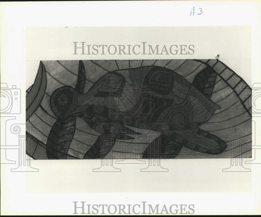 1991 Turtle on a scale model will be part of Riverfront floodwall - Historic Images