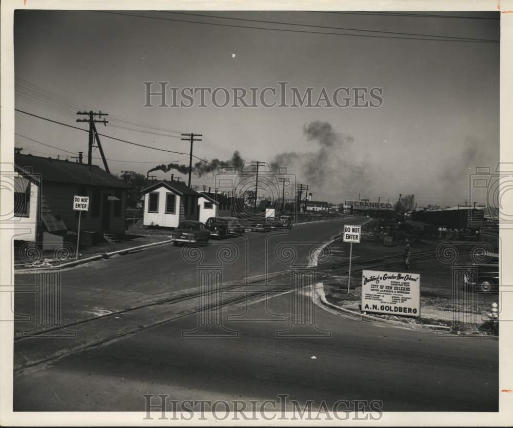 1952 Press Photo Poydras Street looking up from Galvez. - noc22839-Historic Images