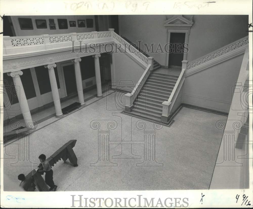 1977 Press Photo Construction work at New Orleans Museum of Art. - Historic Images