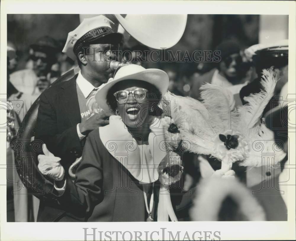 1989 Bridgette DeGruy, Second Line Jammers Band leads marching band - Historic Images