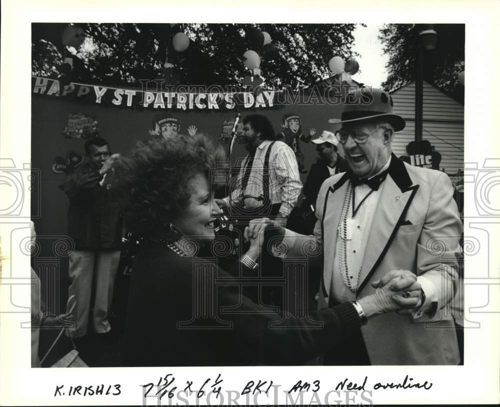 1992 Audrey Childress and Pat Burke dance at St. Patrick&#39;s Day Event - Historic Images