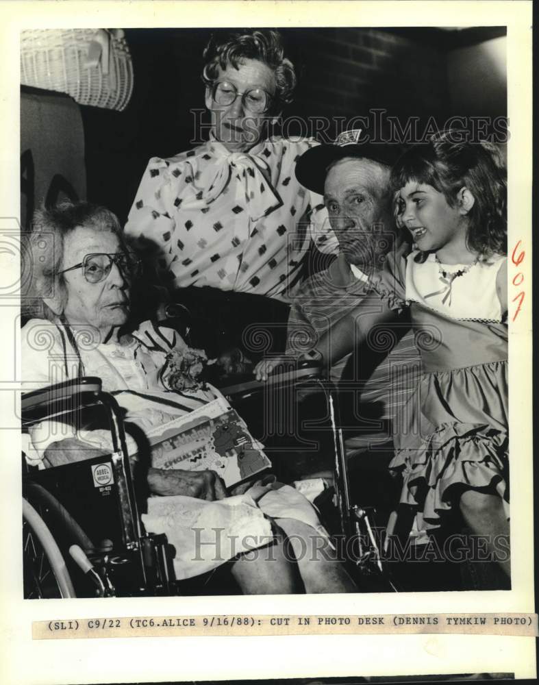 1988 Alice St. Germaine, 105 Years Old, with her Family - Historic Images