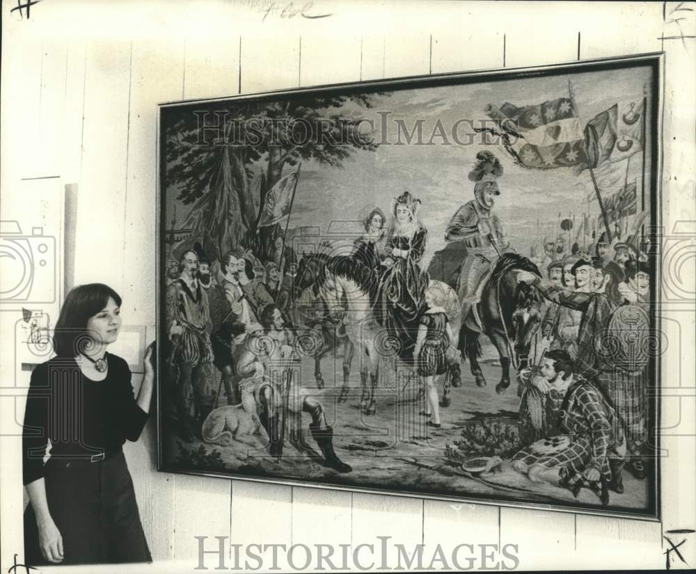 1975 Lydia Owen with Mary Queen of Scots Painting at Gallier House - Historic Images