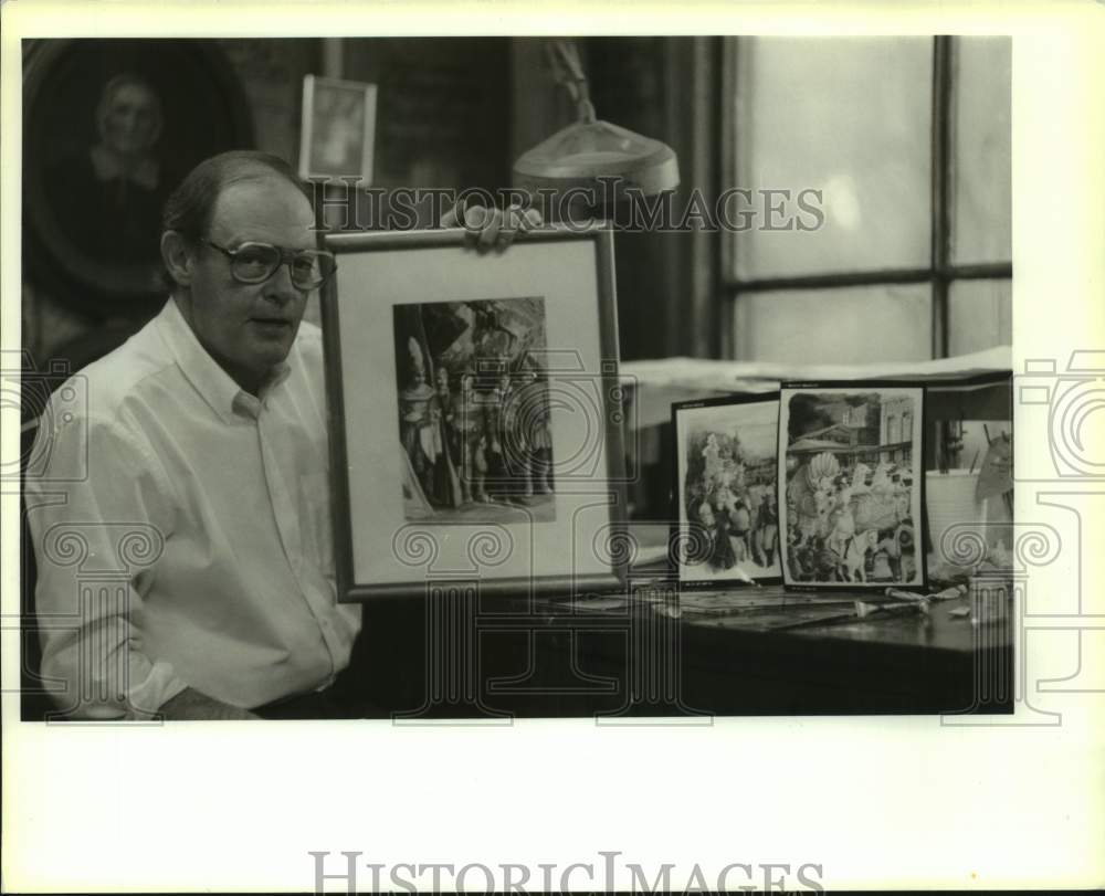 1992 Covington artist Bob Seago in his studio at his home - Historic Images