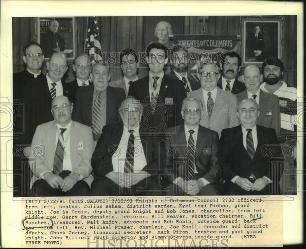 1991 Knights of Columbus Council 2732 officers. - Historic Images