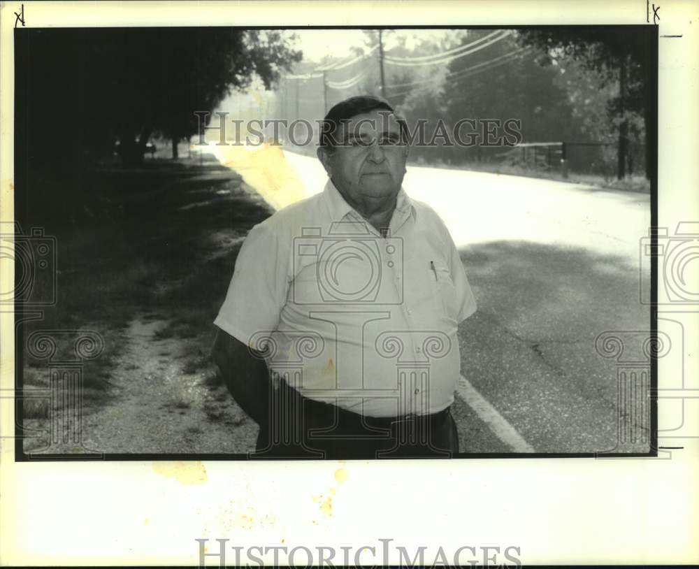 1990 William Sanderson standing on Highway 80 in Choudrant Louisiana - Historic Images