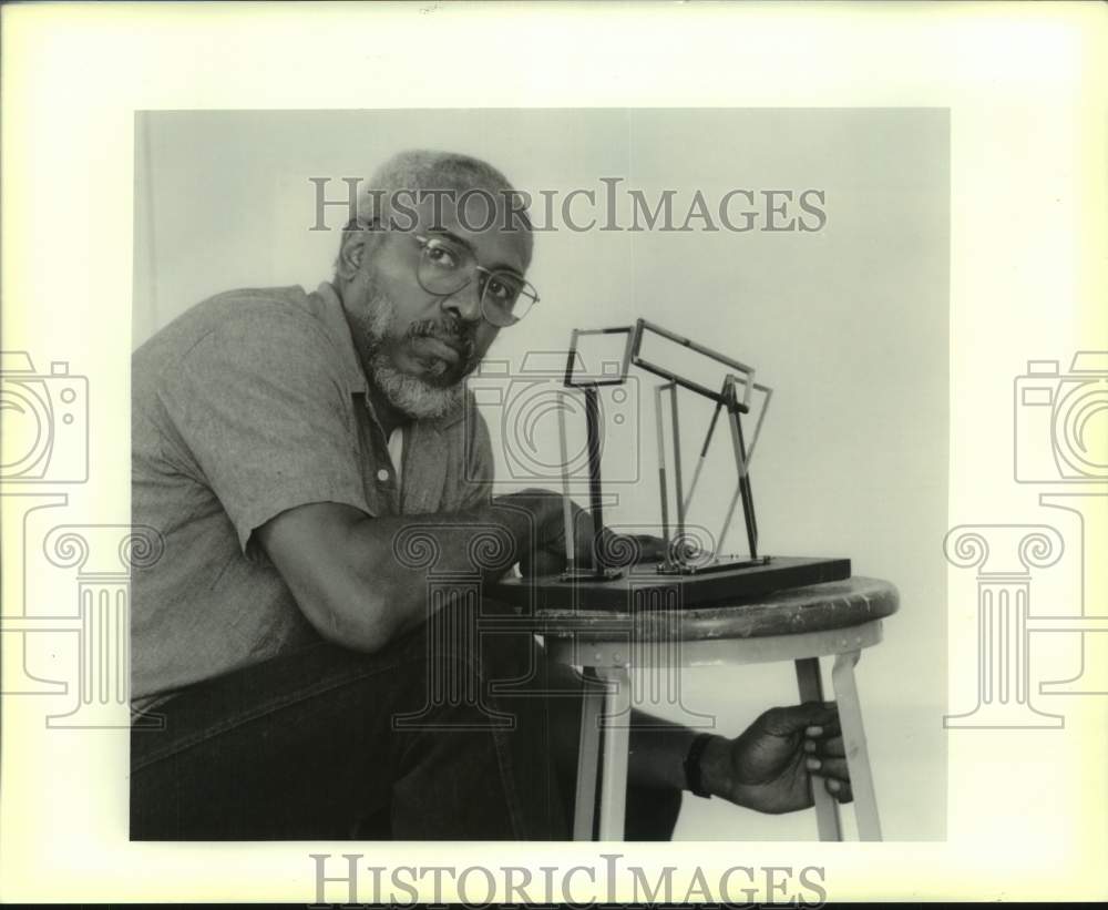 1988 Sculptor John Scott with Sculpture - Historic Images