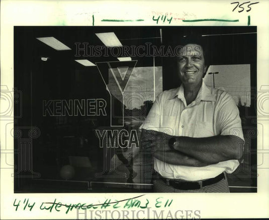 1982 George Fischer at YMCA's temporary home in Chateau Village - Historic Images