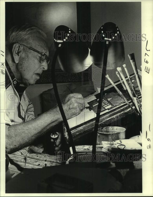 1978 Philol Willey, 90, New Orleans primitive painter. - Historic Images