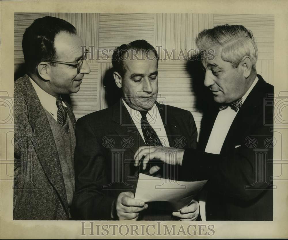 1954 Textile Workers Union Of America Officials Review Documents - Historic Images