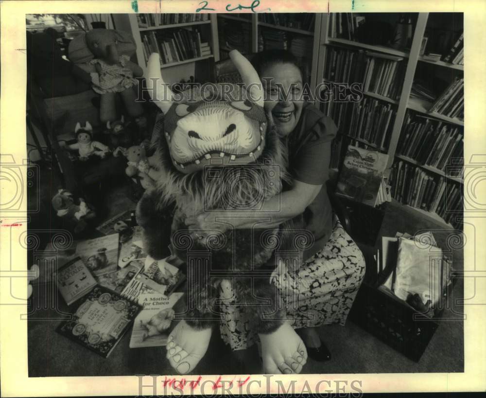 1992 Colleen Salley with monster from &quot;Where The Wild Things Are.&quot; - Historic Images