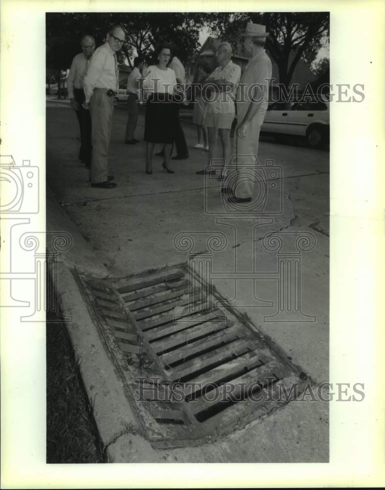 1990 Press Photo Councilwoman Jackie Clarkson toured problem drainage areas - Historic Images