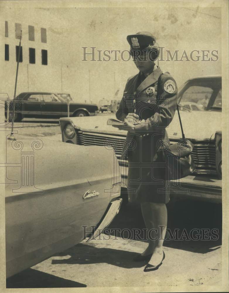 1969 Mary Williams, parking control aid, New Orleans in new uniform. - Historic Images