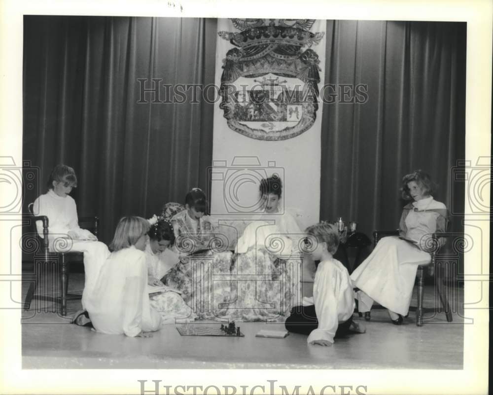 1990 Melanie McLaughlin and Others, St. Charles Borromeo School Play - Historic Images