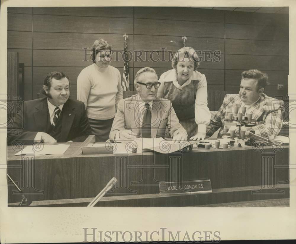 1974 Two members of Women Against Crime meet with Judge&#39;s - Historic Images