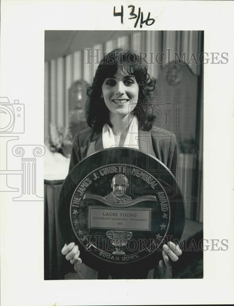 1986 Press Photo Track and Field - Lauri Young, American Heptathlon Champion- Historic Images