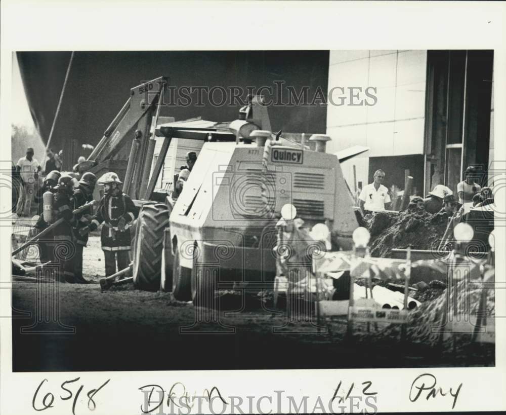 1983 Louisiana World&#39;s Fair - Firemen at Construction Site - Historic Images