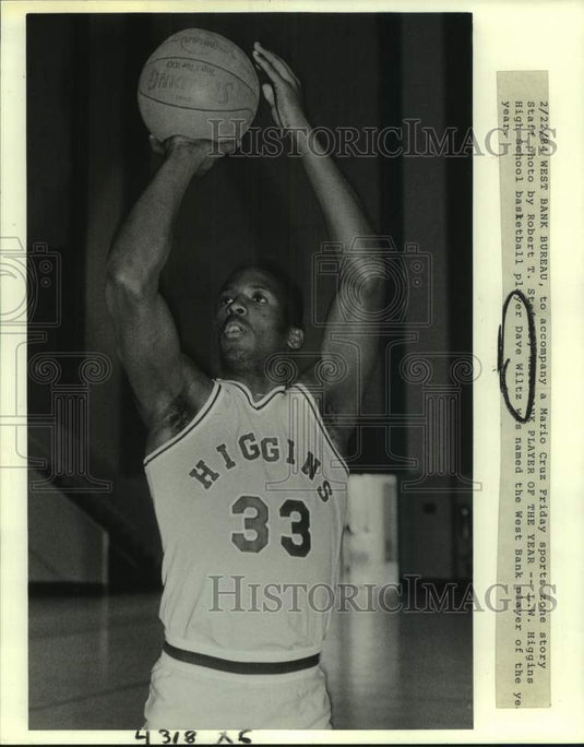 1984 Press Photo Dave Wiltz, L.W. Higgins HIgh School Basketball Player - Historic Images