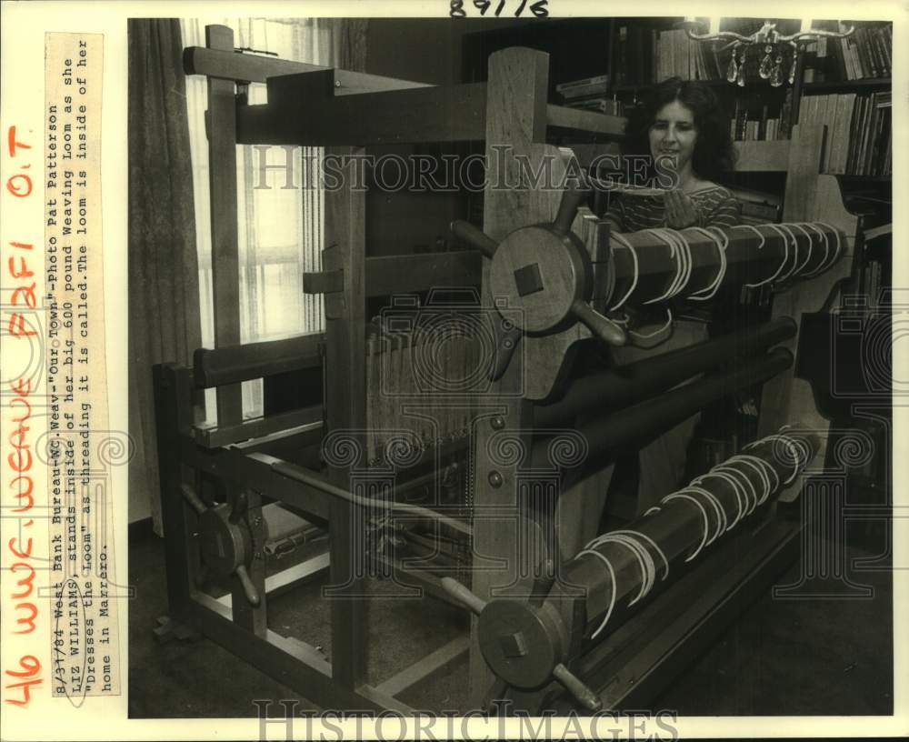 1984 Liz Williams inside Weaving Loom in Marrero, Louisiana-Historic Images