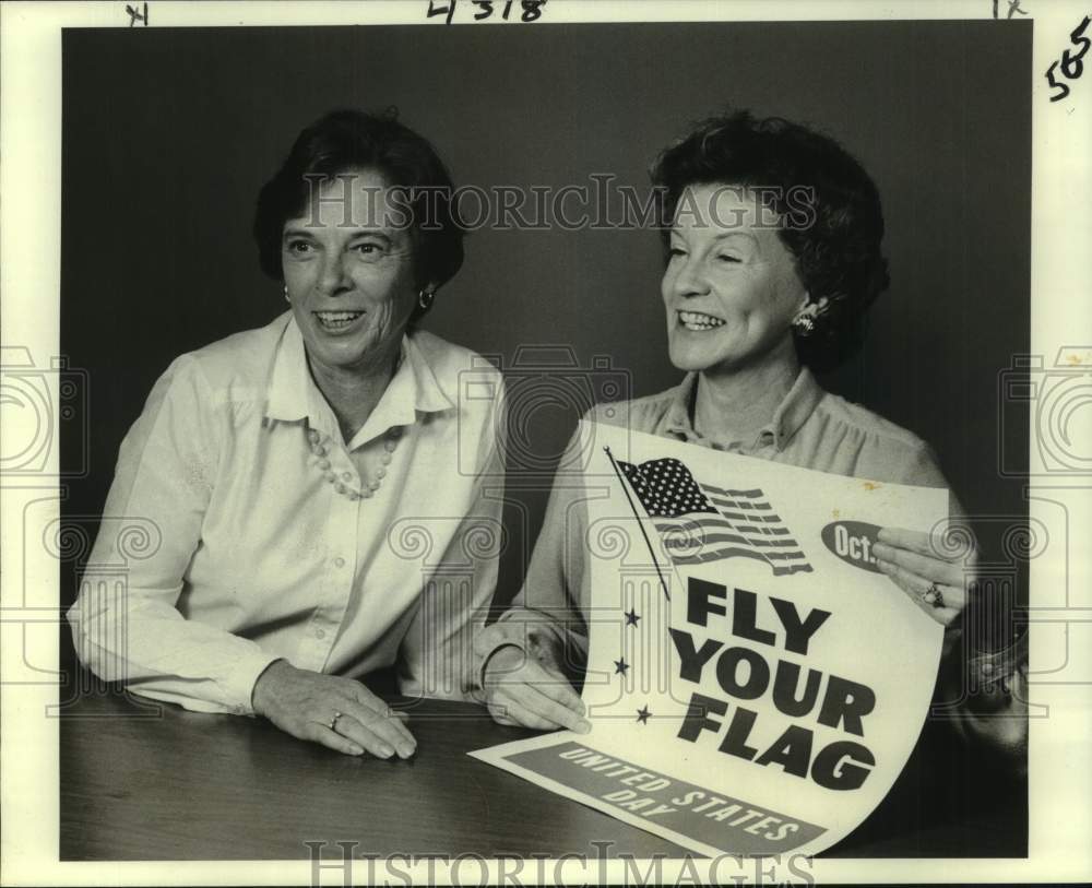 1981 Mmes. Harvey Windes &amp; Channing Ewing at United States Day event - Historic Images