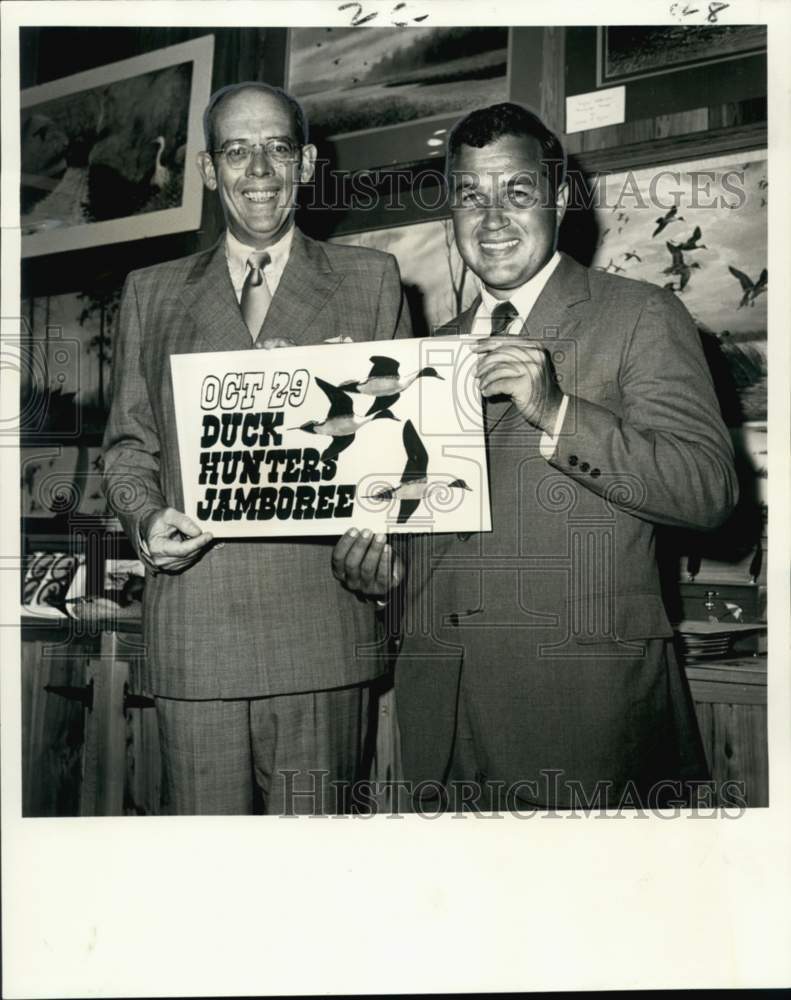 1970 Frank Williams &amp; John White promote New Orleans fund-raiser. - Historic Images