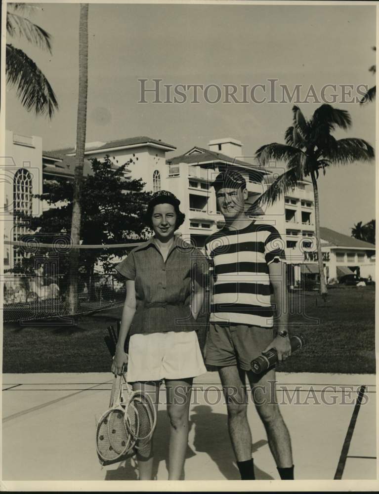 1951 Mr. and Mrs. Herbert W. Van Horn, Jr. in Tower Isle, Jamaica-Historic Images