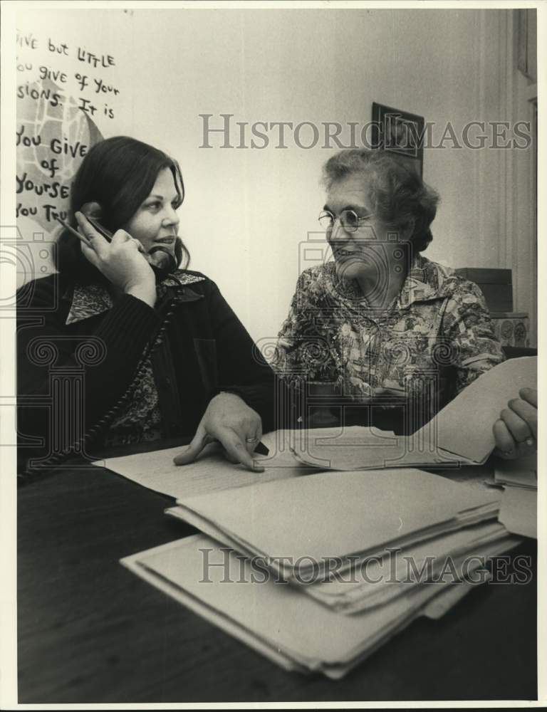 1978 Mrs. Mary Scrignar, Mrs. Frances Bordelon, Christmas Volunteers - Historic Images