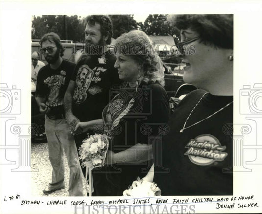 1984 Mitchael Sintes, Faith Chilton, and Wedding Party - Historic Images