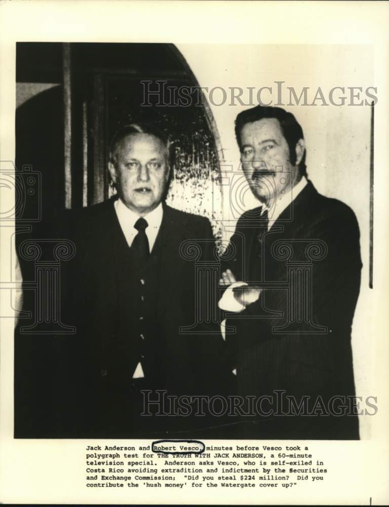 1979 Jack Anderson and Robert Vesco, Fugitive Financier - Historic Images