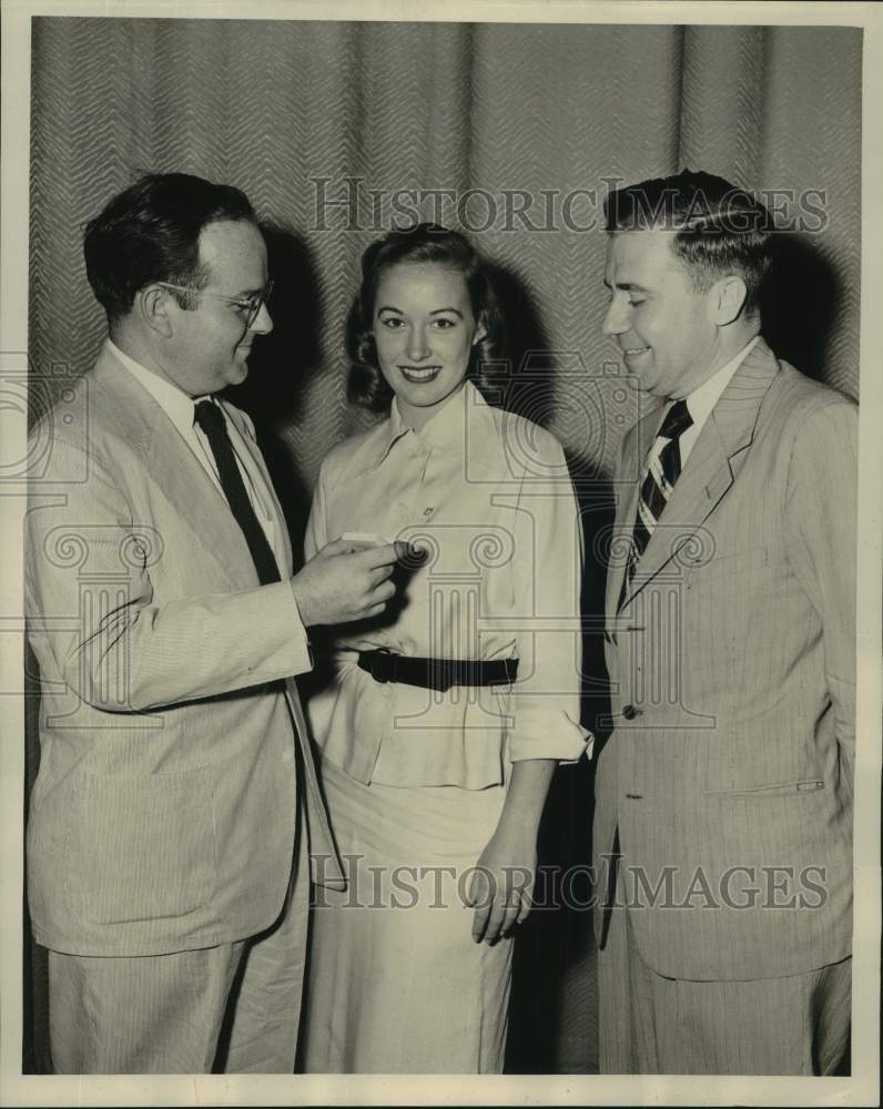 1951 Sam H. Cobb presents award to Bobbie Webb, Honduran Student-Historic Images