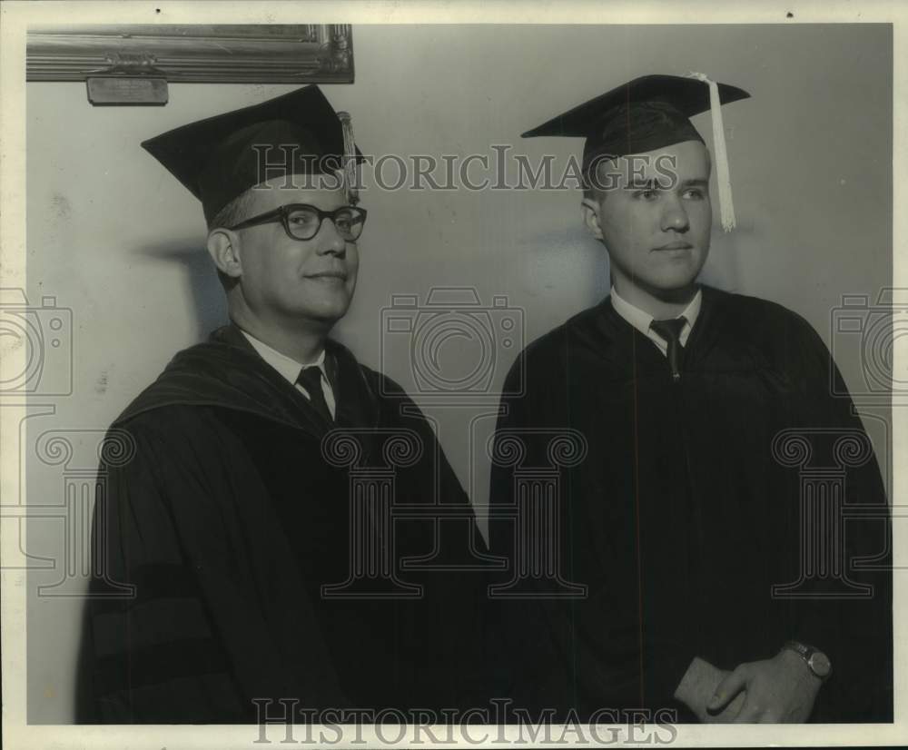 1964 Press Photo Dean Joseph E. Gordon With Glenn Weller At Tulane Graduation - Historic Images