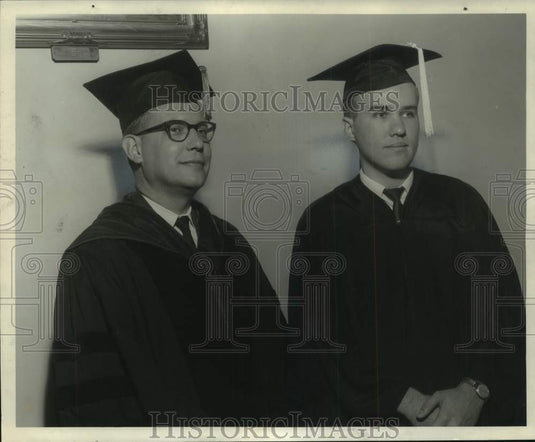 1964 Press Photo Dean Joseph E. Gordon With Glenn Weller At Tulane Graduation - Historic Images