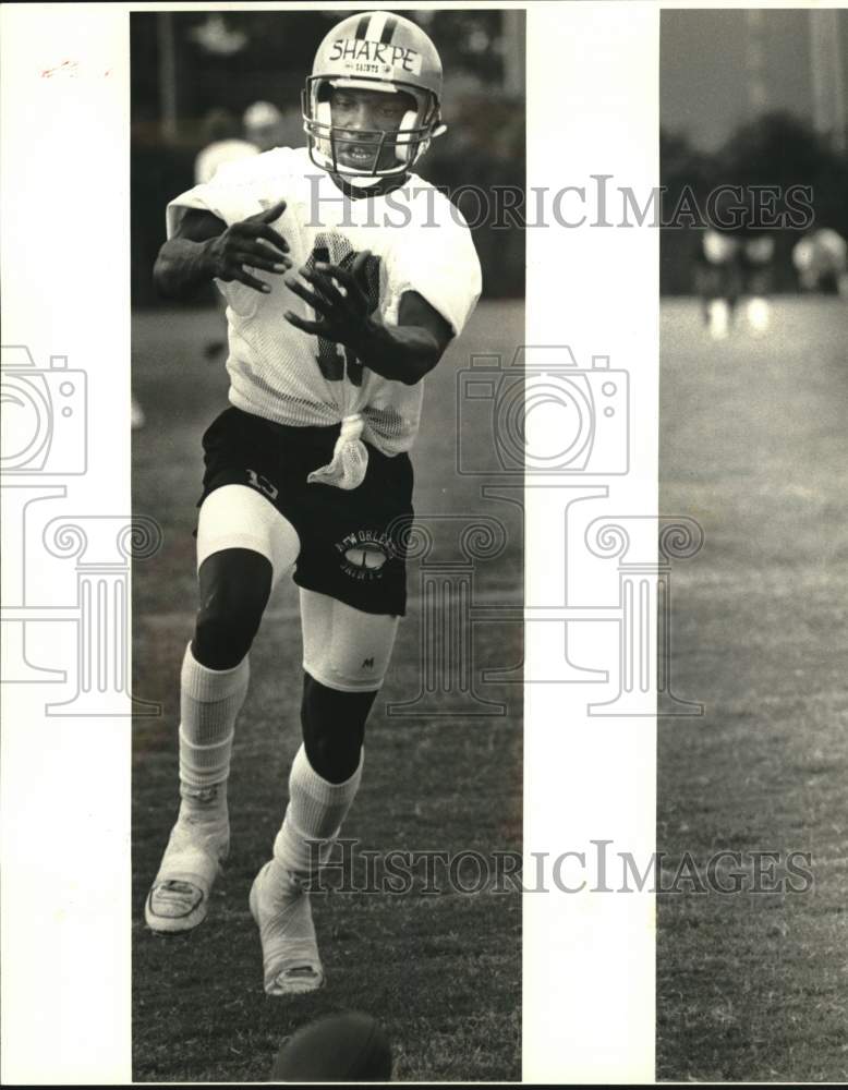 1987 Press Photo Monte Sharpe at the Saints Mini Camp in Matairie- Football - Historic Images