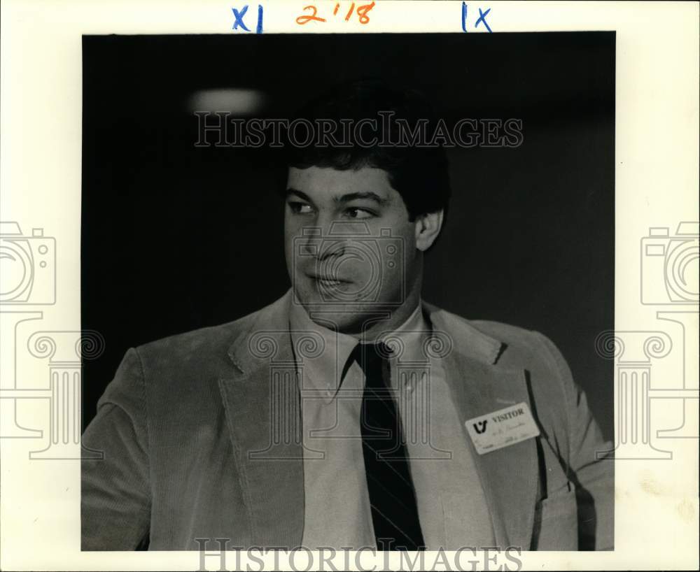 1984 Press Photo Coach Coury at Breakers first football draft, in Superdome.- Historic Images