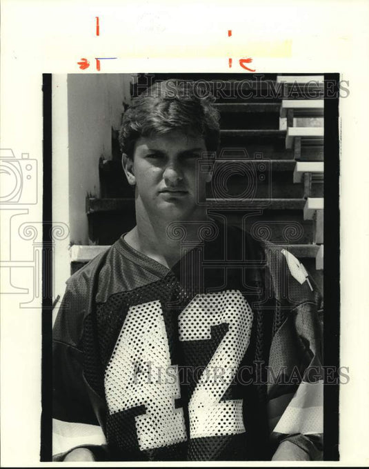 1984 Press Photo Mark Shreve, Shaw Football Player - noc59302 - Historic Images