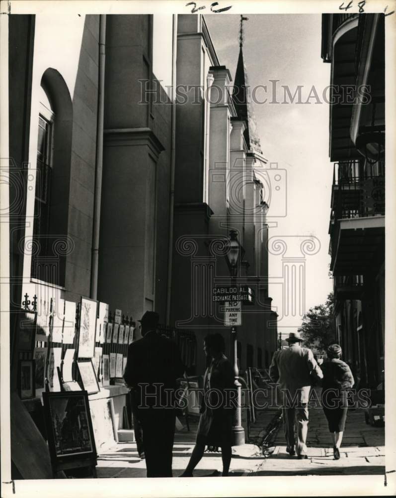 1963 People walk on street in New Orleans - Historic Images