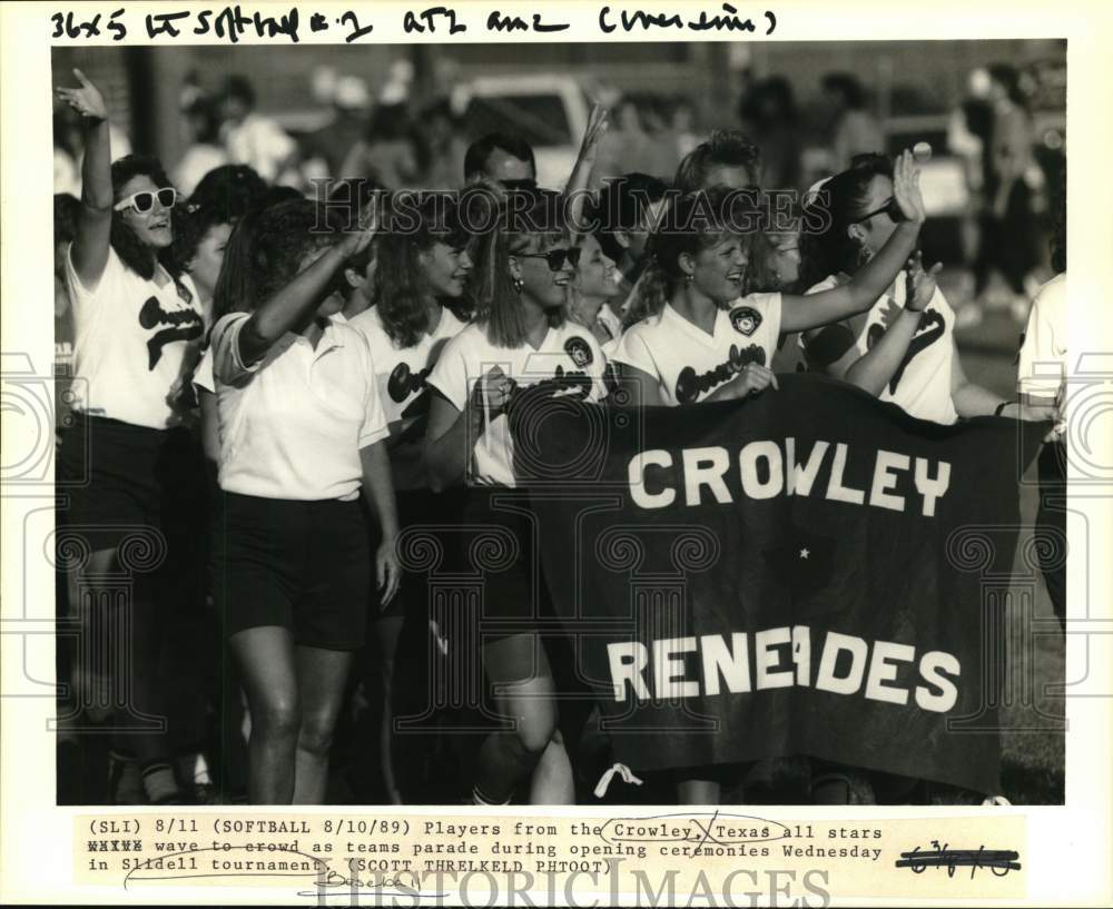 1989 Players from the Crowley, Texas all stars at Slidell tournament - Historic Images