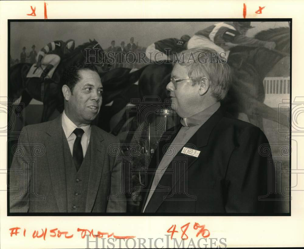 1990 Clarence A. Smith, Brother Michael Curtis, O.P. at Ozanam Inn - Historic Images