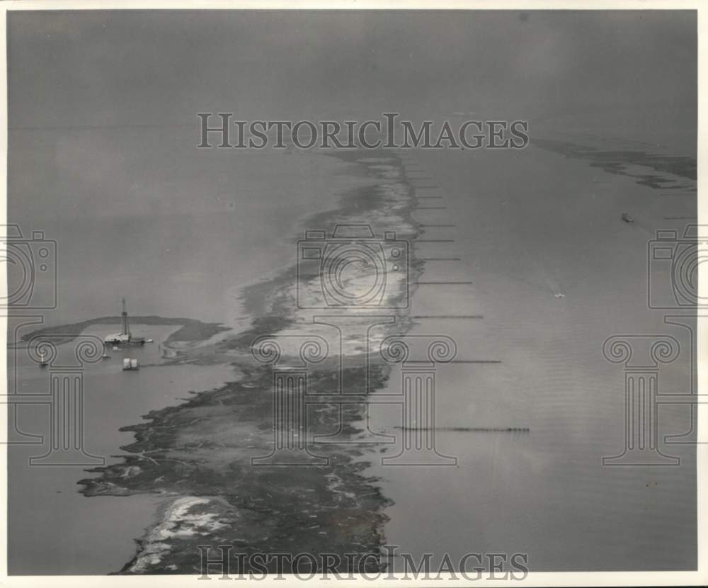 1960 Southwest Pass up stream toward head of Passes - Historic Images