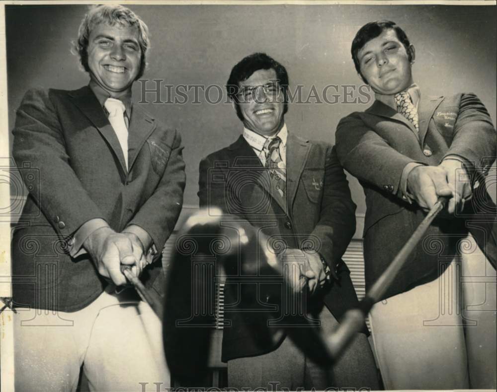 1971 Press Photo Stan Stopa, Bill Springer, Rick Gaille- NCAA Top Golfers - Historic Images