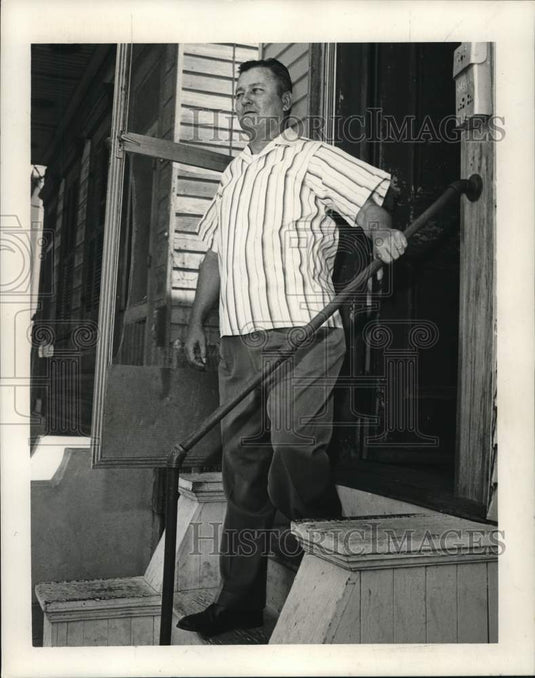 1965 John A. Hollard, former bus driver, Amputee- Disability Benefit - Historic Images