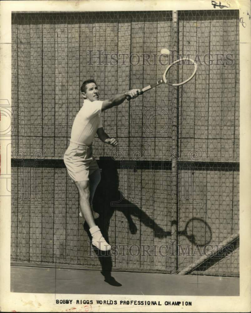 Press Photo Bobby Riggs, worlds professional tennis champion. - noc66370 - Historic Images