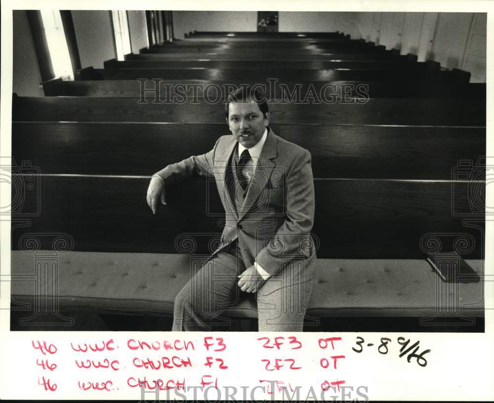 1986 Preacher Toby Stone at Harvey Baptists Church - Historic Images