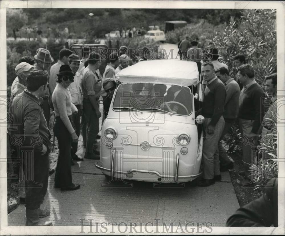 1969 Canopied jeep-style vehicles at Greek Island - Historic Images