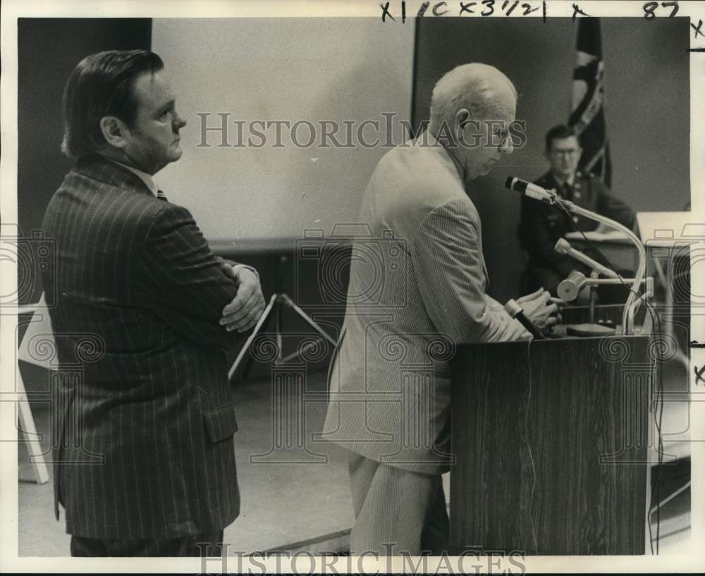 1972 Speakers at a Corps of Engineers hearing - Historic Images