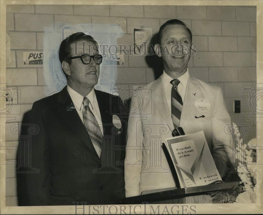 1971 Maurice Vinsanau and Floyd Lewis of United Fund Kickoff - Historic Images