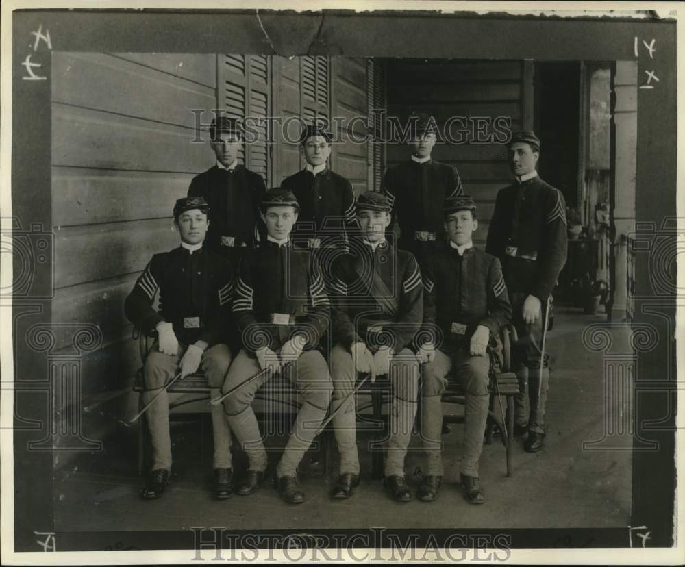 1905 University School students in their Yankee-Rebel outfits, 1905. - Historic Images