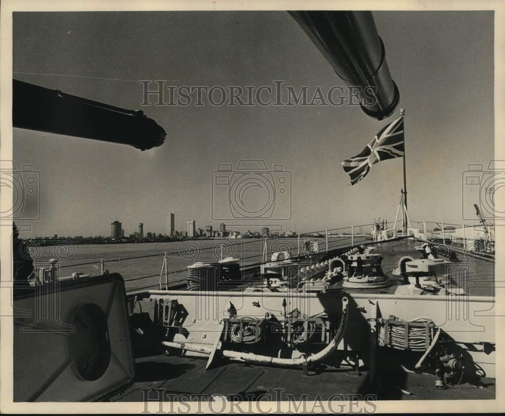 1974 New Orleans Skyline view from a ship on the Mississippi - Historic Images