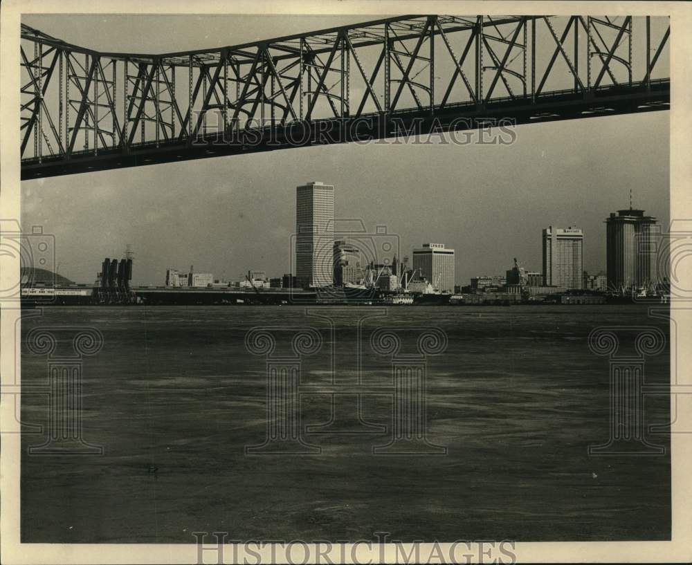 1973 New Orleans, Louisiana, Bridge and Buildings - Historic Images