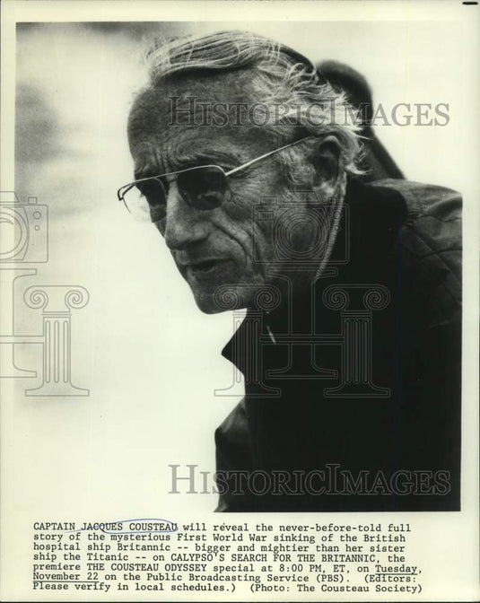 1977 Captain Jacques Cousteau reveasl story of the Britannic Ship - Historic Images